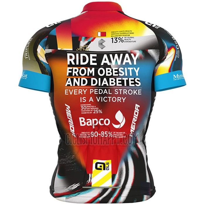 Bahrain Victorious Cycling Jersey Bib Short 2021 Short Sleeve Black Orange